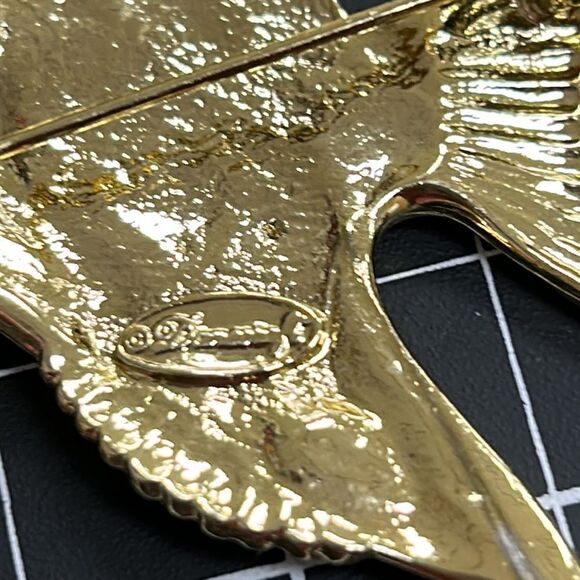 Dorndorf Angelfish Brooch Green Gold Rineatones - Picture 3 of 4